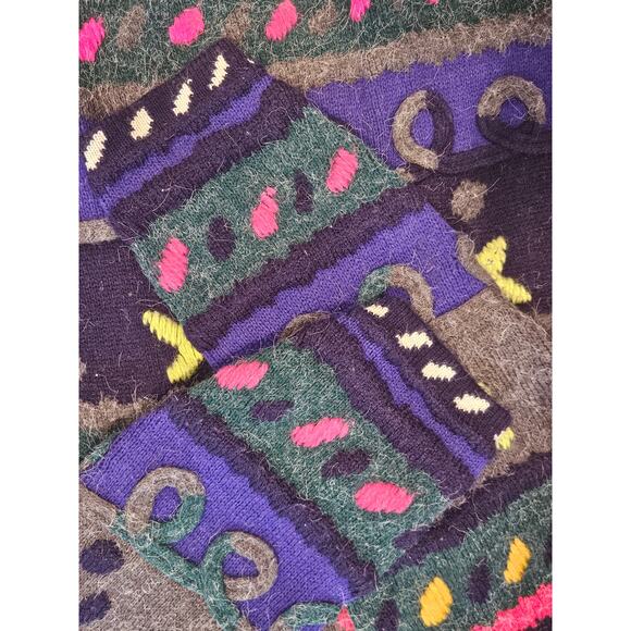 Kitty hawk vivian Wang vintage funky sweater medium 90s 3d textured abstract - Picture 7 of 7